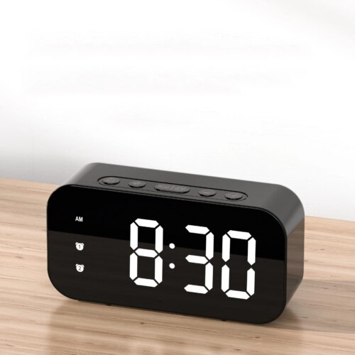 Smart Alarm Clock Led Digital Mute Screen Mirror Temperature 2 Alarm Time Charging Battery Desktop Multifunction Brightness - Image 3