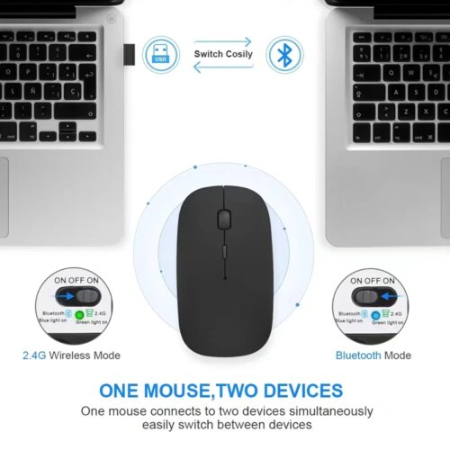 wireless bluetooth mouse portable rechargeable mini ergonomics silence design adjustable dpi colors available - Image 3