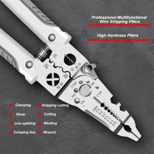 multifunctional electrician wire stripper and cable cutter ergonomic crimping pliers 7 inches long - Image 4