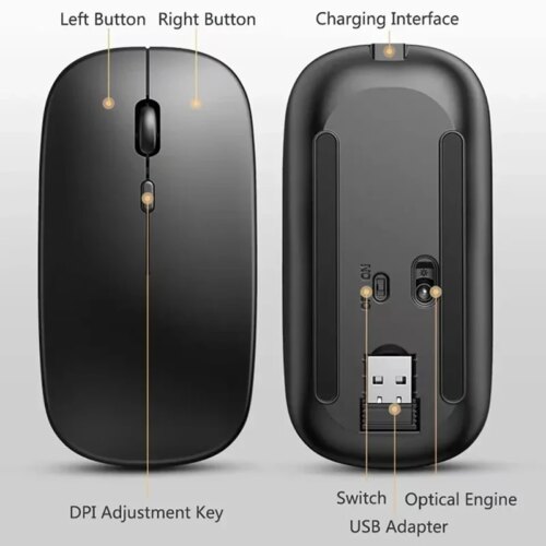 wireless bluetooth mouse portable rechargeable mini ergonomics silence design adjustable dpi colors available - Image 7