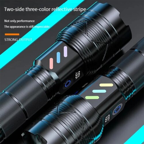 800 watt led headlight 10000000 lumen rechargeable flashlight with smart display for outdoor adventures - Image 5