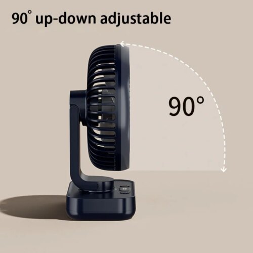 portable usb rechargeable desk fan with 4 speeds wireless oscillating function and adjustable angle - Image 4