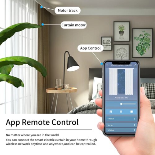 smart wifi zigbee electric curtain motor with remote control voice assistant compatibility - Image 5