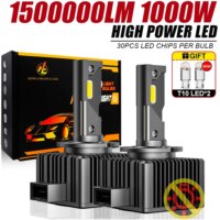 super bright 6000k led headlight bulbs waterproof canbus compatible for d1s d2s d3s vehicles