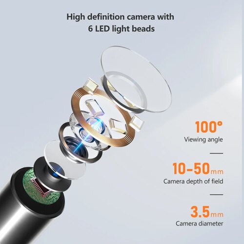 wireless ear otoscope with 3.5mm camera hd view ear cleaner tool for ios and android - Image 3