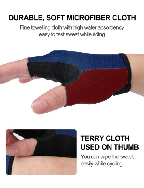 half finger bicycle gloves for men and women breathable shock-absorbing cycling accessories for summer rides - Image 4