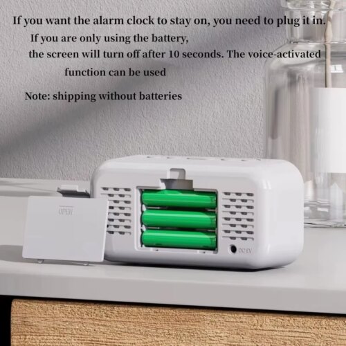 Smart Alarm Clock Led Digital Mute Screen Mirror Temperature 2 Alarm Time Charging Battery Desktop Multifunction Brightness - Image 4
