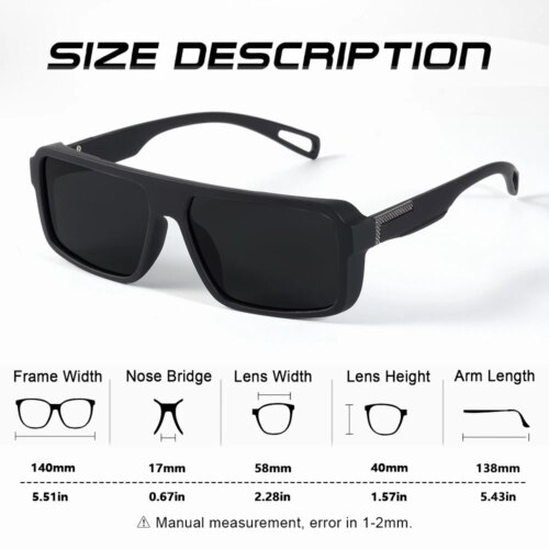 CRIXALIS Classic Square Polarized Sunglasses for Men Women Fashion Sports Sunglasses Male Vintage Outdoor Driving Fishing Shades - Image 6