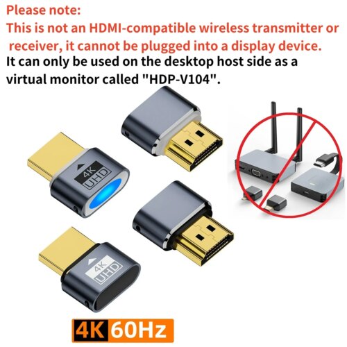 hdmi dummy plug 4k hdr virtual monitor emulator adapter for seamless headless display setup - Image 3