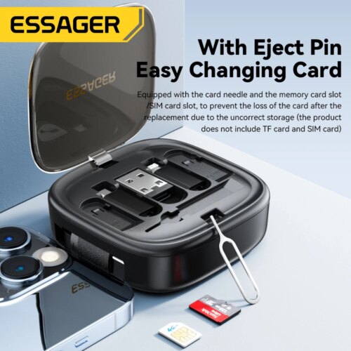 multifunctional usb c to lightning micro lightning fast charging cable with retractable storage holder - Image 6