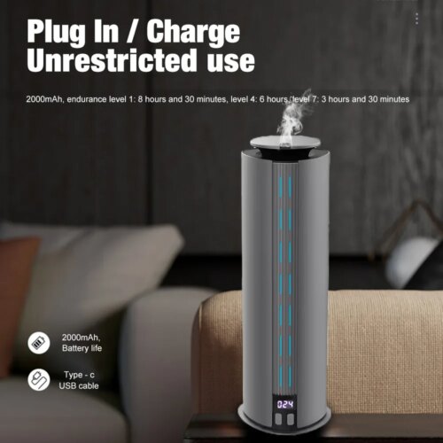elegant countertop aroma diffuser with usb charging and led light for soothing home ambiance