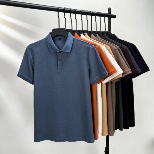 100 percent cotton men’s polo shirt breathable short sleeve essential for summer sports and casual wear - Image 3