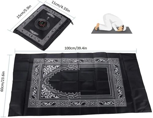 portable waterproof muslim prayer rug with compass for travel outdoor use stylish design - Image 7