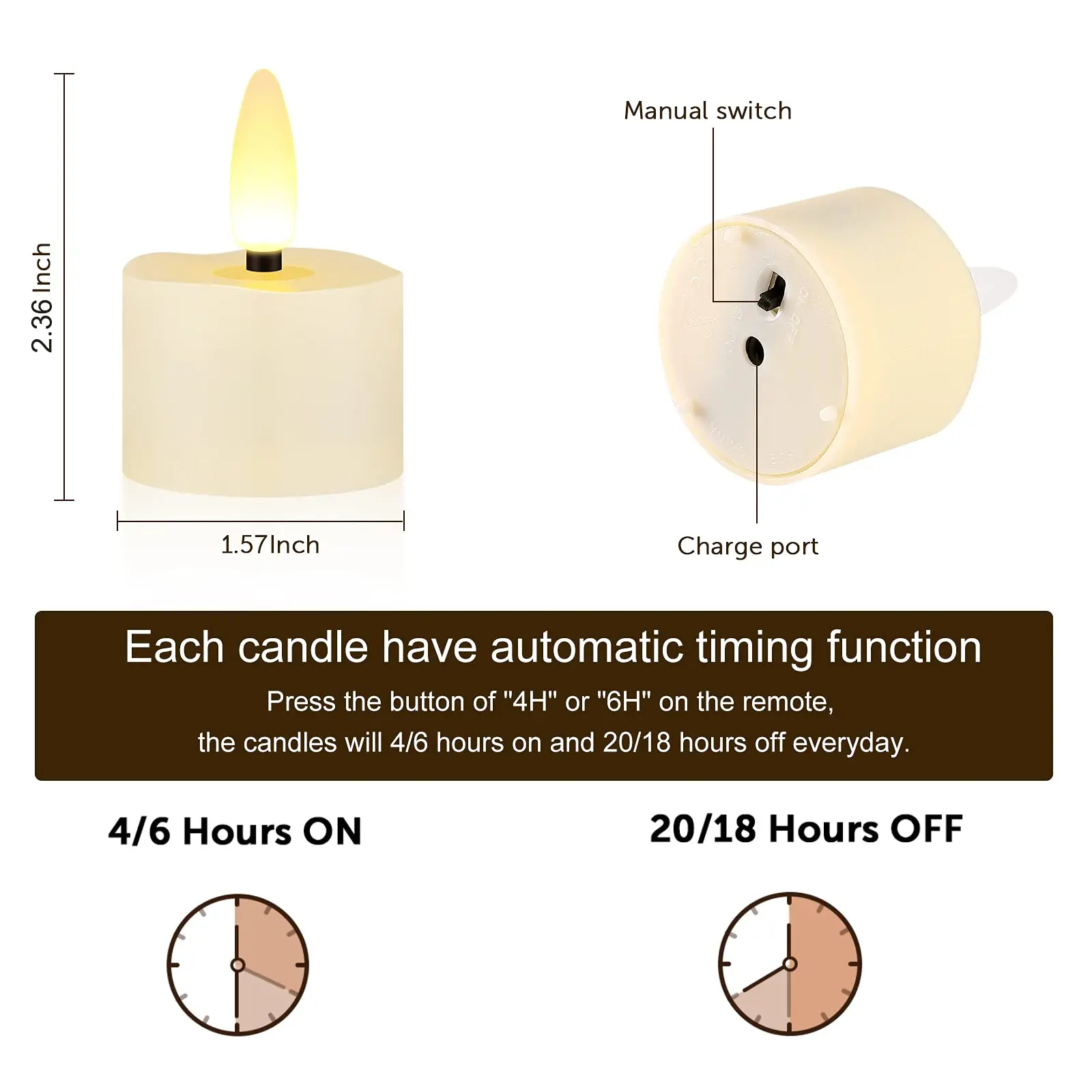 rechargeable led candle lights with remote flickering flames for home and holiday decor - Image 5