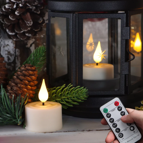 rechargeable led candle light set with timer and remote for stylish home decoration 6 or 12 pcs - Image 5