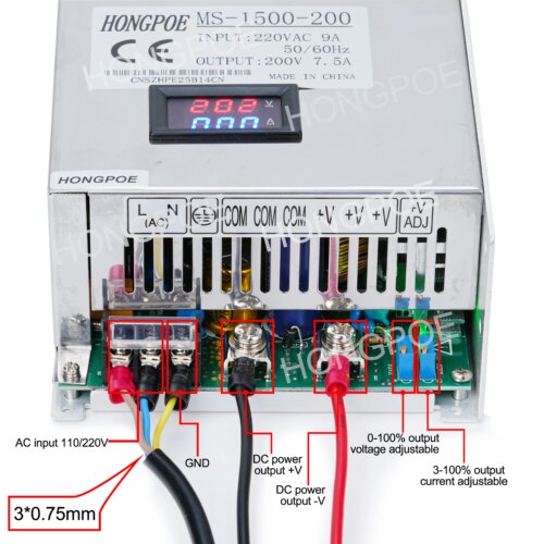 adjustable digital display power supply 500W to 1500W high voltage output industrial smps - Image 7