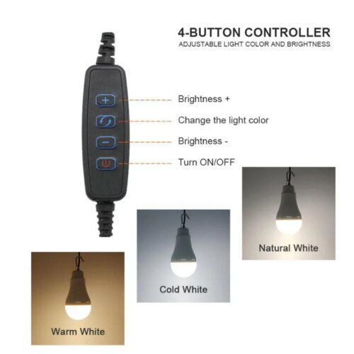 portable usb led bulb night lamp energy saving dimmable light for camping and home use - Image 4