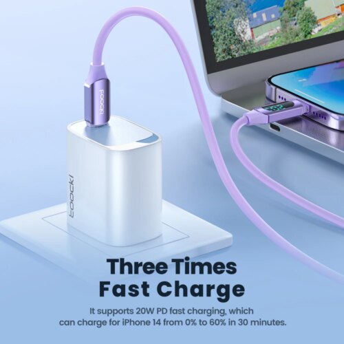 silicone usb c to lightning fast charging cable compatible with iphone 14 13 12 pro max 2m 1m - Image 5