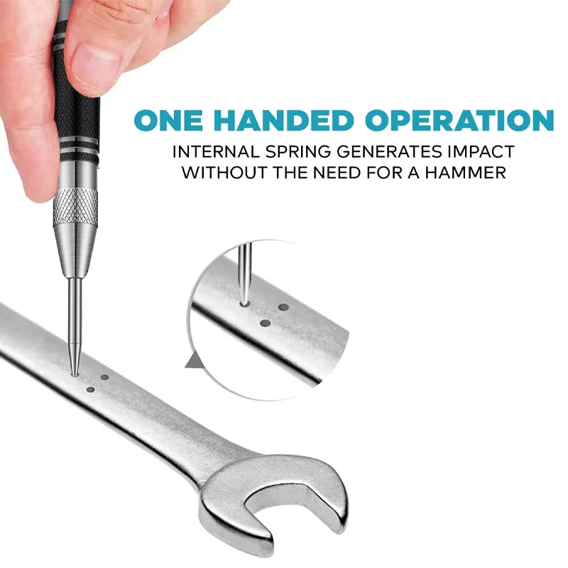 adjustable automatic center punch for woodworking and metal drilling essential hand tool set - Image 3