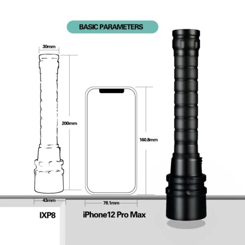powerful led diving flashlight 8000lm waterproof underwater torch with 18650 battery support - Image 3