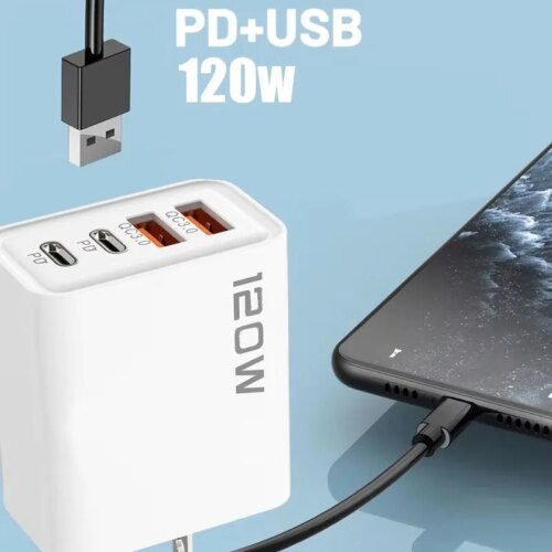 120W fast charging usb type c wall charger with 4 ports for samsung iphone and more - Image 6