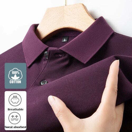 100 percent cotton men’s polo shirt breathable short sleeve essential for summer sports and casual wear