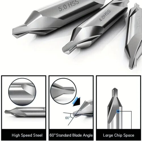 7pcs high speed steel center drill bits set for precise metal drilling and lathe use - Image 3