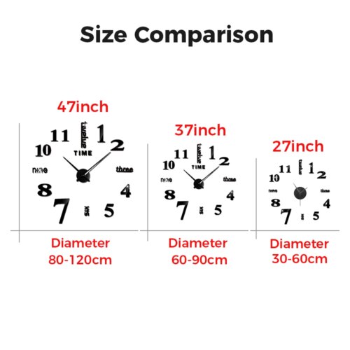 large 3d roman numeral acrylic mirror wall clock stylish home decor for living room - Image 7
