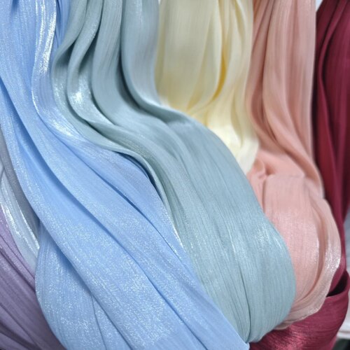 luxurious breathable silk hijab scarf for all seasons elegant shiny shawl for women - Image 6