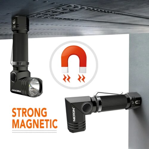 waterproof 600 lumen mini led torch with dual fuel 90 degree twist and magnetic clip - Image 5