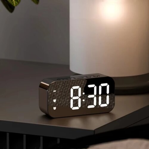 Smart Alarm Clock Led Digital Mute Screen Mirror Temperature 2 Alarm Time Charging Battery Desktop Multifunction Brightness - Image 6