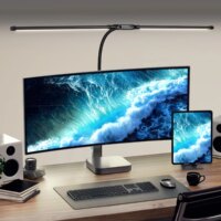 double head stepless dimmable led desk lamp for office study and reading lighting