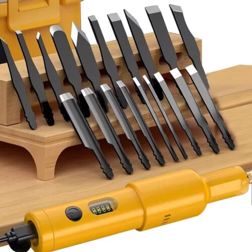 handheld electric carving tool set for woodworking with 20pcs blades and polishing essentials - Image 7