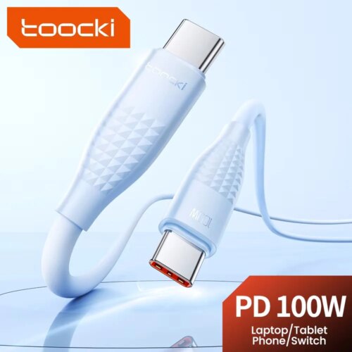 100w fast charging usb c to type c cable for iphone macbook samsung 2m data cord