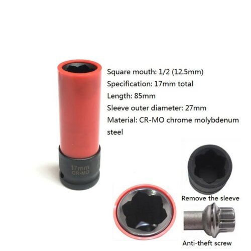 17mm universal wheel lock nut removal socket wrench compatible with mercedes benz s series - Image 3