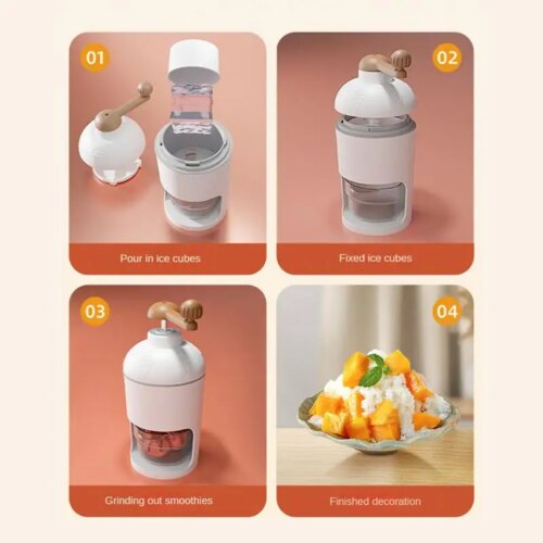 manual ice crusher machine for smoothies and snow cones portable home ice breaker kitchen tool - Image 3