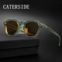 CATERSIDE Retro Polarized Sunglasses Men Ultralight TR90 Frame Polygon Women Sun Glasses Outdoor High Quality Travel Eyewear