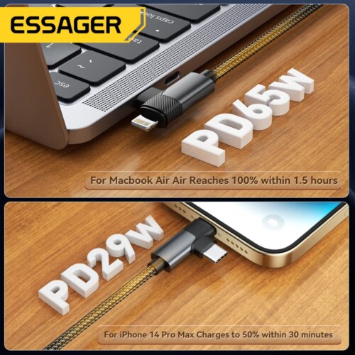 2 in 1 usb type c cable for iphone 15 14 pro max and macbook fast charging 65w - Image 4