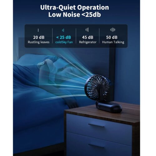 portable foldable handheld fan with led display and 3000mah battery for travel and outdoor use - Image 5
