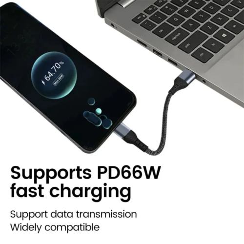 fast charging data cable 90 degree bend usb to type c 06a 05m short power bank cable - Image 5