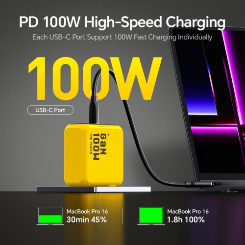 100W gan charger for macbook and tablet fast charging supports iphone and xiaomi devices - Image 3