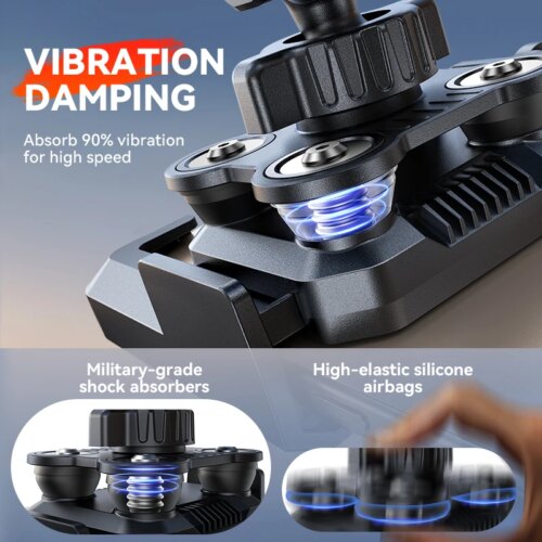 360 degree motorcycle phone holder shockproof bike mount for 4.7 to 7 inch phones - Image 5