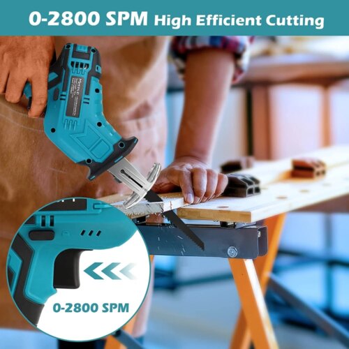 21v cordless electric reciprocating saw adjustable speed for versatile wood and metal cutting - Image 5