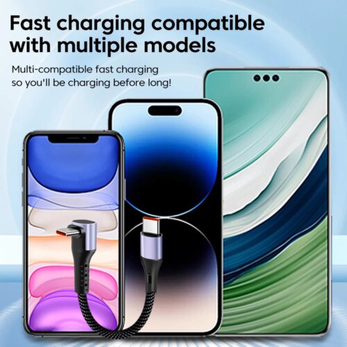 fast charging usb type c cable 15cm 30cm short elbow compatible with iphone16 xiaomi samsung and more - Image 5