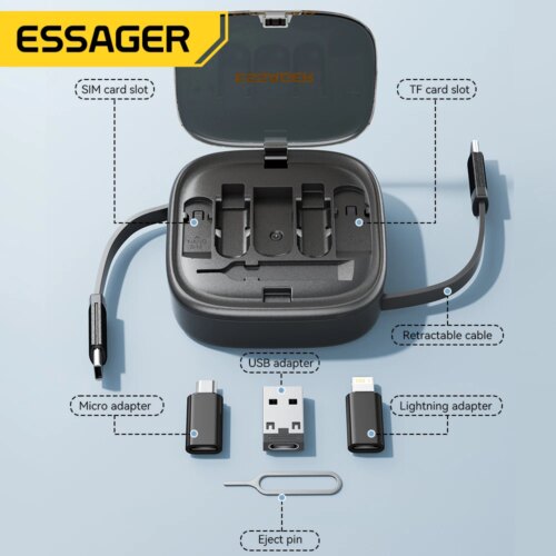 multifunctional usb c to lightning micro lightning fast charging cable with retractable storage holder - Image 3