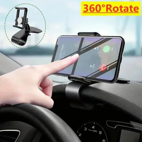 universal car mobile phone holder easy clip mount for gps navigation and dashboard use - Image 3