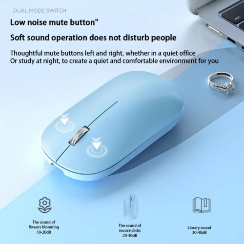 ergonomic bluetooth wireless mouse dual mode dpi adjustable rechargeable portable silent office accessory - Image 5