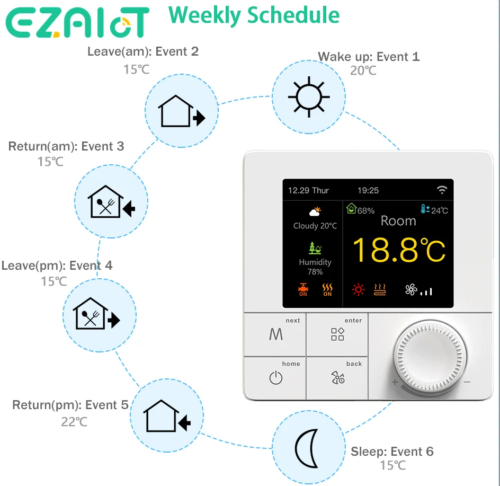 smart floor heating thermostat with wifi control for electric and water boilers - Image 6