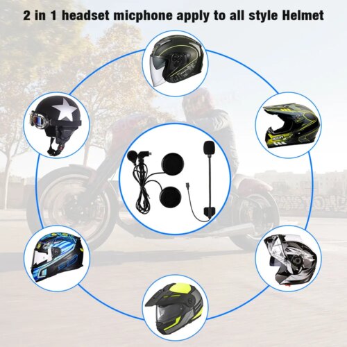 motorcycle intercom earphone compatible with t-com vb sc helmet bluetooth headset accessories free shipping - Image 5