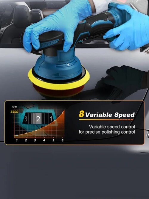 cordless car polisher set 5500rpm portable wireless polishing machine for makita and dewalt tools - Image 3